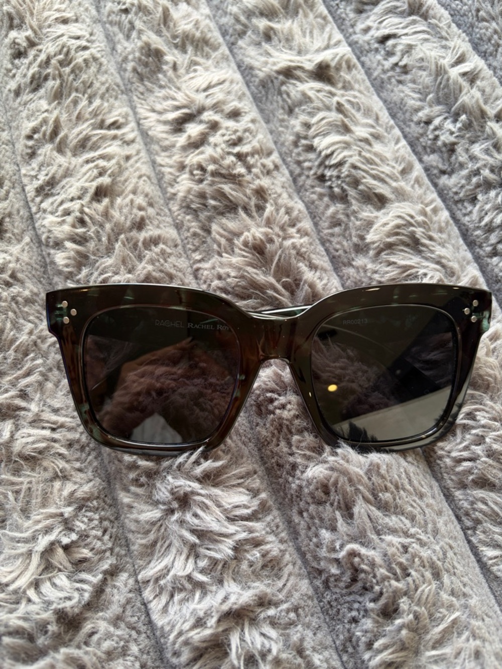 RACHEL Rachel Roy Dark Green Square Sunglasses
